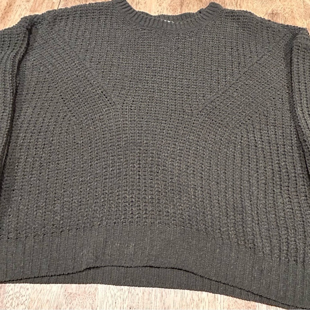 Braided Cable ChenillePullover XXL (Junior Sizing) Green‎ Sweater - Picture 15 of 15